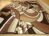 AS Quality Beige Cream Contemporary Modern Brown Rug (Large 8x11)
