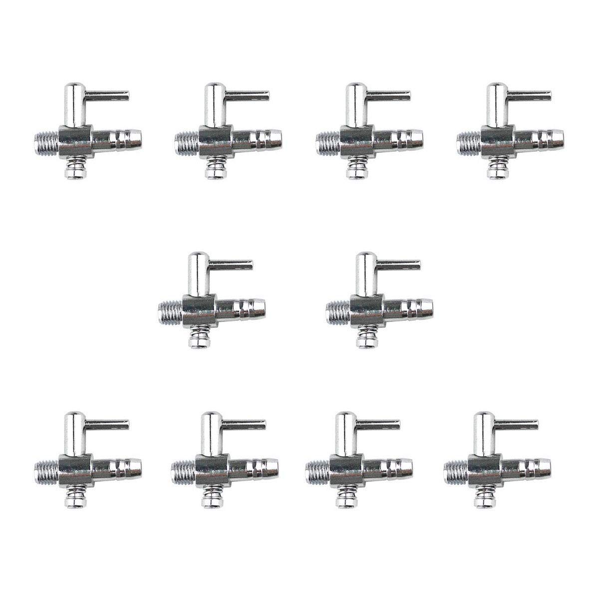 feedal Single Way Air Valve One Way Threaded Mouth Valve Distributor Splitter for Air Aquarium Pump 10 Pieces