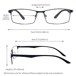 ALWAYSUV Retro Black TR90 Full Frame Nearsighted