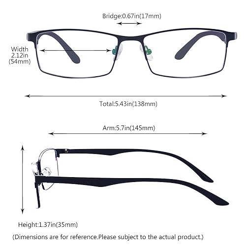 ALWAYSUV Black Myopia Glasses TR90 Frame Shortsighted Nearsighted
