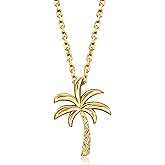 Ross-Simons 18kt Gold Over Sterling Palm Tree Necklace. 18 inches