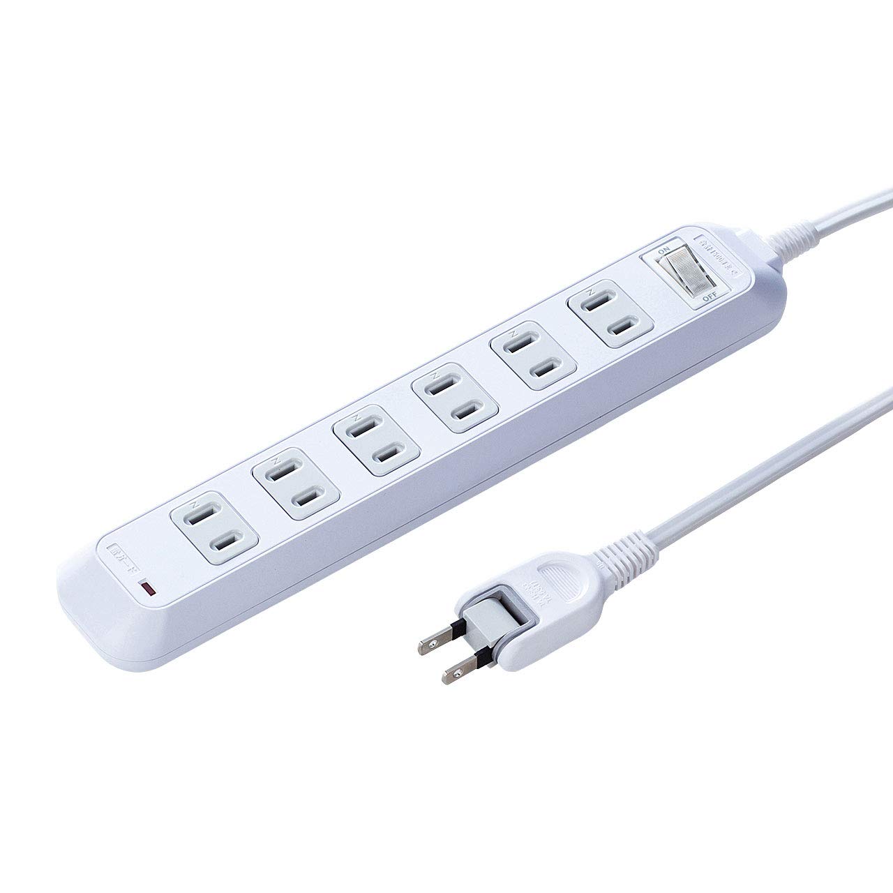 サンワサプライ 雷ガードタップ 6個口 2P 2m コンセントキャップ マグネット付きの商品画像