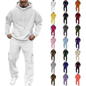 LVOFTJU Track Suits for Men Sweatsuits Hoodie Crewneck Pullover Zip up Sweat Suit 3 Style Jogging Casual 2 Piece Sets