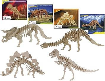 rompecabezas 3d de madera dinosaurios