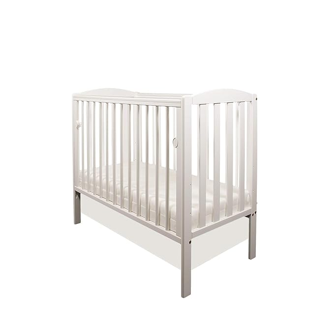 New Solid Wood White Tobie Cot/Mini Cot/Space Saver Cot