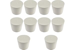 Adyoney White Tapered Shaped Solid Rubber Stopper, Size 7#" 1.5x1.1x1.2inch / 37x28x30mm, 10 per Package