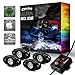 OPT7 Aura 4pc RGB LED Rock Lights w/soundsync Bluetooth App Control - Dimmer Strobe Fade IP67 Waterproof pods for Offroad, Crawling, Climbing