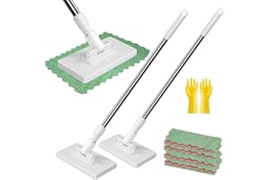 Snap Grip Mini Mop, Clever Snap-Grip Mini Mop, No Wash Lazy Mops, Disposable Dust Mop with 4 Reusable Cloths, Zero Touch, Cli