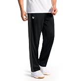 G Gradual Men's Sweatpants with 2 Zipper Pockets Athletic Track Pants | Stripes, Open Hem, Wrinkle Resistant, Lightweight, Soft, Tapered Joggers for Workout, Running, Gym, Casual