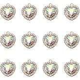 ccHuDE 20 Pcs Rhinestone Heart Charms Small Gemstone Heart Pendants Crystal Gem Charms Decorative Jewelry Pendants for DIY Necklace Bracelet