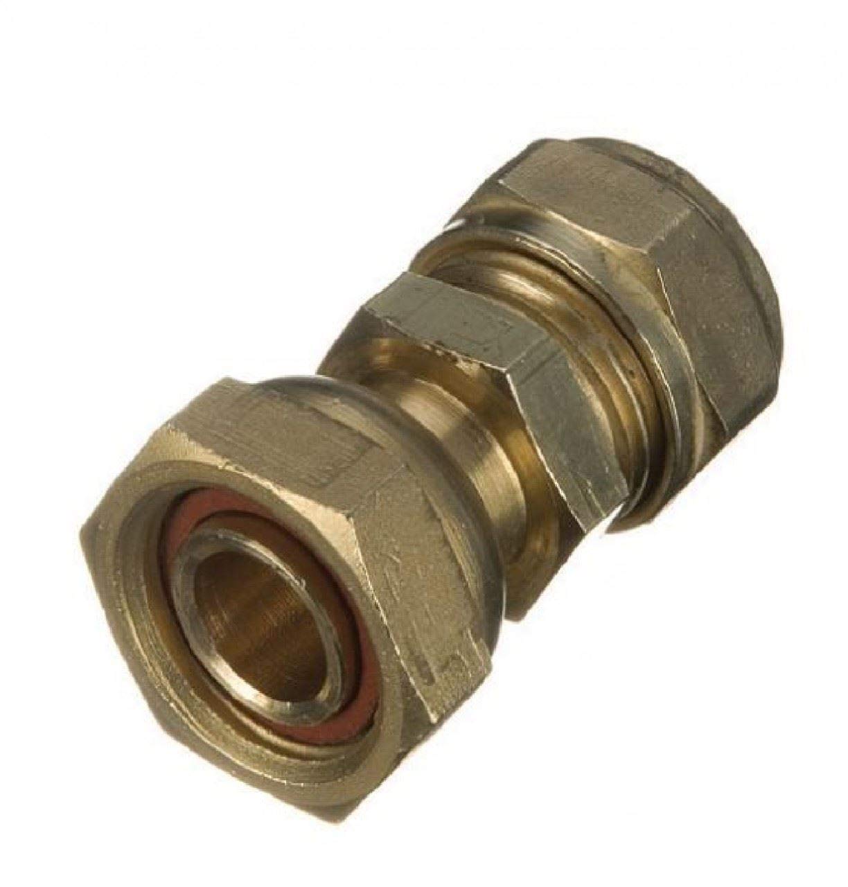 15mm x 3/4" Compression Straight Tap Connector - Bag of 2