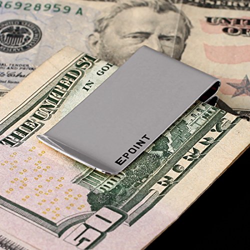 EQA09B03 England Silver Stainless Steel Money Clip Wallet Fitted Design Double-Sided Money Clip Card Holder For Wedding By Epoint