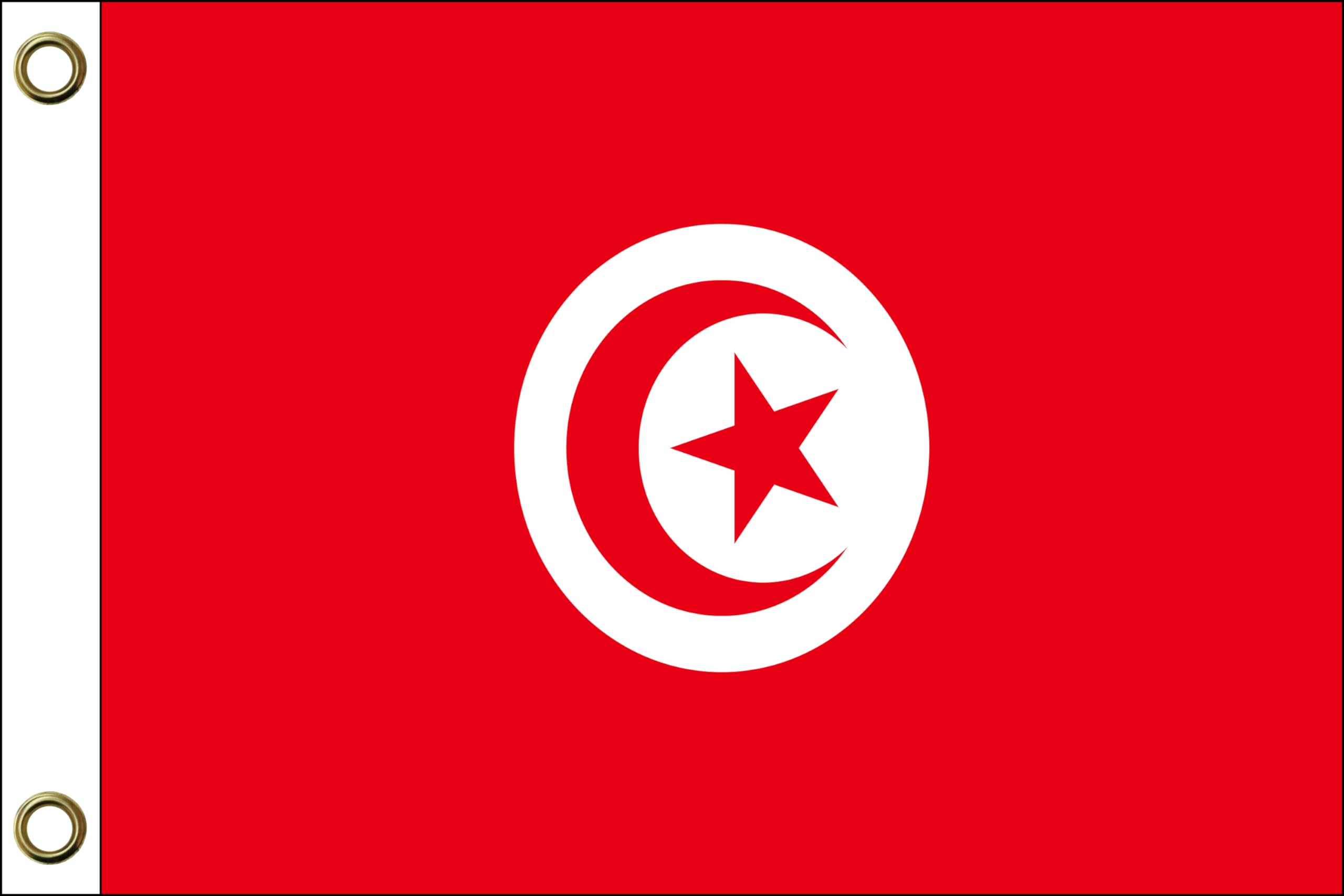 Tunisia flag, 150 cm x 90 cm / 90 x 150 cm, weatherproof and durable, polyester with two eyelets