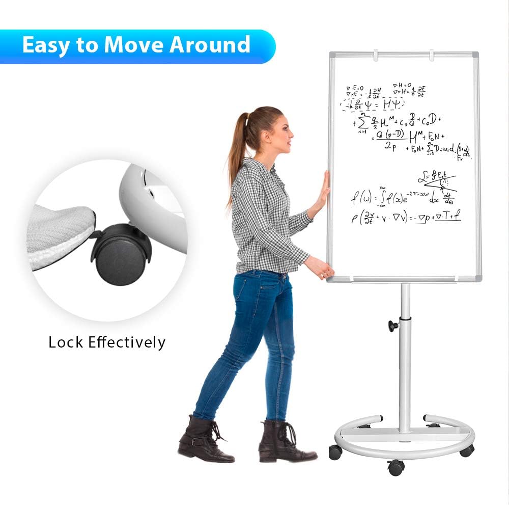 maxtek Flip Chart Stands Mobile Whiteboard, 90 x 60 CM Magnetic WhiteBoard Stand - Image 5
