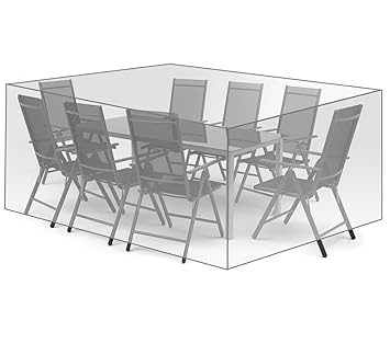 WOLTU® Schutzhülle Schutzhaube Abdeckplane für Sitzgruppe Gartenmöbel Abdeckhaube Gewebeplane Plane Hülle Abdeckung 307x136x8