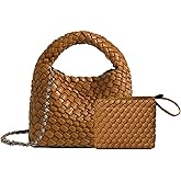 JINMANXUE Fashion Mini Handbag For Women, Woven Tote Bucket Composite Bag Knitting Chain Bags, Crossbody Shoulder Purses