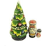 Needzo Hand Carved and Painted Russian Christmas Tree Nesting Doll, 4 3/4 Inch