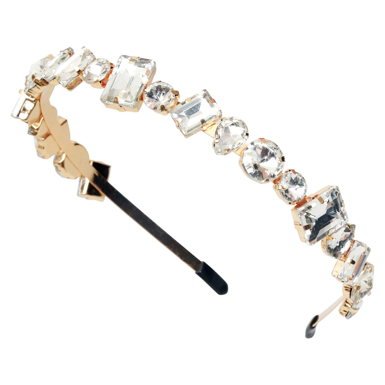 Rhinestone Headbands Jeweled Headband for Women and Girl Gold Sparkly Crystal