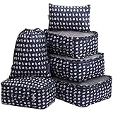 LANGRIA Foldable Packing Cubes Set for Travel Luggage Suitcase Bag Organizers for Underwear Shirts Trousers Toiletry for Business Trips Backpackers Adults and Kids