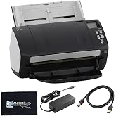 Fi-7160 Fujitsu Scanners for Computers - 60 PPM (Mono/Color),600 DPI Document Scanner, with 24V Power Cable &amp; USB 3.0 Cable &amp; Microfiber Cleaning Cloth (Renewed)