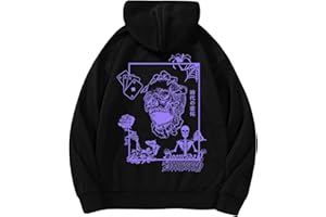 COZYEASE Men's Y2K Graphic Hoodies Oversized Vintage Sweatshirts Long Sleeve Slogan Letter Drawstring Streetwear