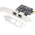 2.5Gbase-T PCIE NIC with Realtek RTL8125 Chip, Dual RJ45 Port 2500/1000/100 Mbps Network Adapter, PCIe X1,Ethernet Card for Windows/Windows Server/Linux