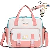 JELLYEA Kawaii Backpack Cute Tote Bag Girl School Crossbody Shoulder Bag with Kawaii Accessories Multi Purpose (Deep Pink)