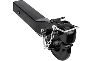 ANGCOSY 10-Ton Pintle Hook Trailer Hitches Receiver Hook for 2” Hitches Hitch Hook Military Receiver, 20000 lbs, 15” Length