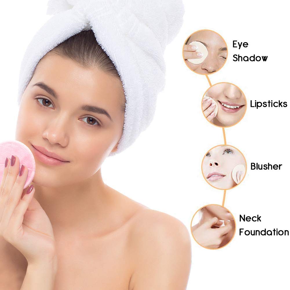 AGAKY Tampons Démaquillants Fibre de Bambou 12pcs Lingette Demaquillant Lavables Réutilisable Biologique en Coton avec Sac à Linge et Sac de Rangement