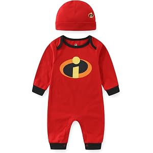Disney The Incredibles Baby Boys Romper Coverall with Cap 2 Pc Set Infants