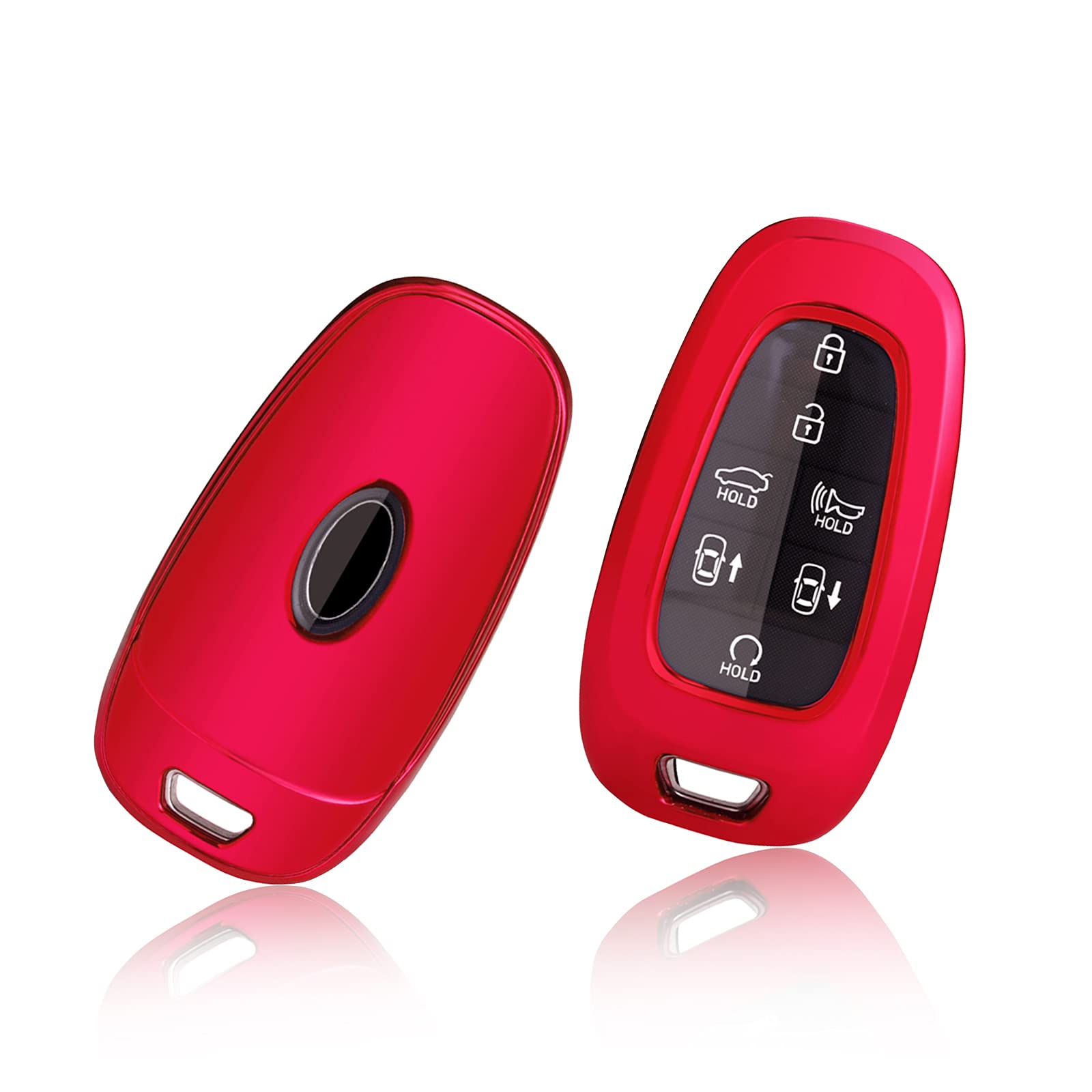 GAFAT Hyunda-i Tucson NX4 / Ioniq 5 / Nexo/Sante Fe 2021 2022 2023 2024 Key Case, Car Remote Controls Protective Case, TPU Silica Gel Car Key (Red)