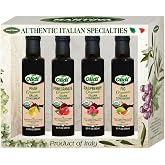Olidi Organic Balsamic Vinegar Of Modena Variety Set - Fig/Pear/Raspberry/Pomegranate, (Pack of 4) - For Cooking, Salads, and Gifting