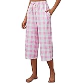X-Image Women's Capri Pants Loose Soft Drawstring Wide Leg Sweatpants Causal Capris Pajama Lounge Pants with Pockets