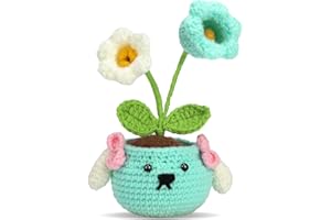 Nitlak Crochet Kit for Beginners, Plants Crochet Kit, Cartoon Potted Plant Crocheting Animals Kits, Complete Starter Knitting Kit for Adult with Step-by-Step Video Tutorials (Lily of The Valley)