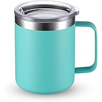 CIVAGO Stainless Steel Coffee Mug Cup with Handle, 12 oz Double Wall Vacuum Insulated Tumbler with Lid Travel Friendly…