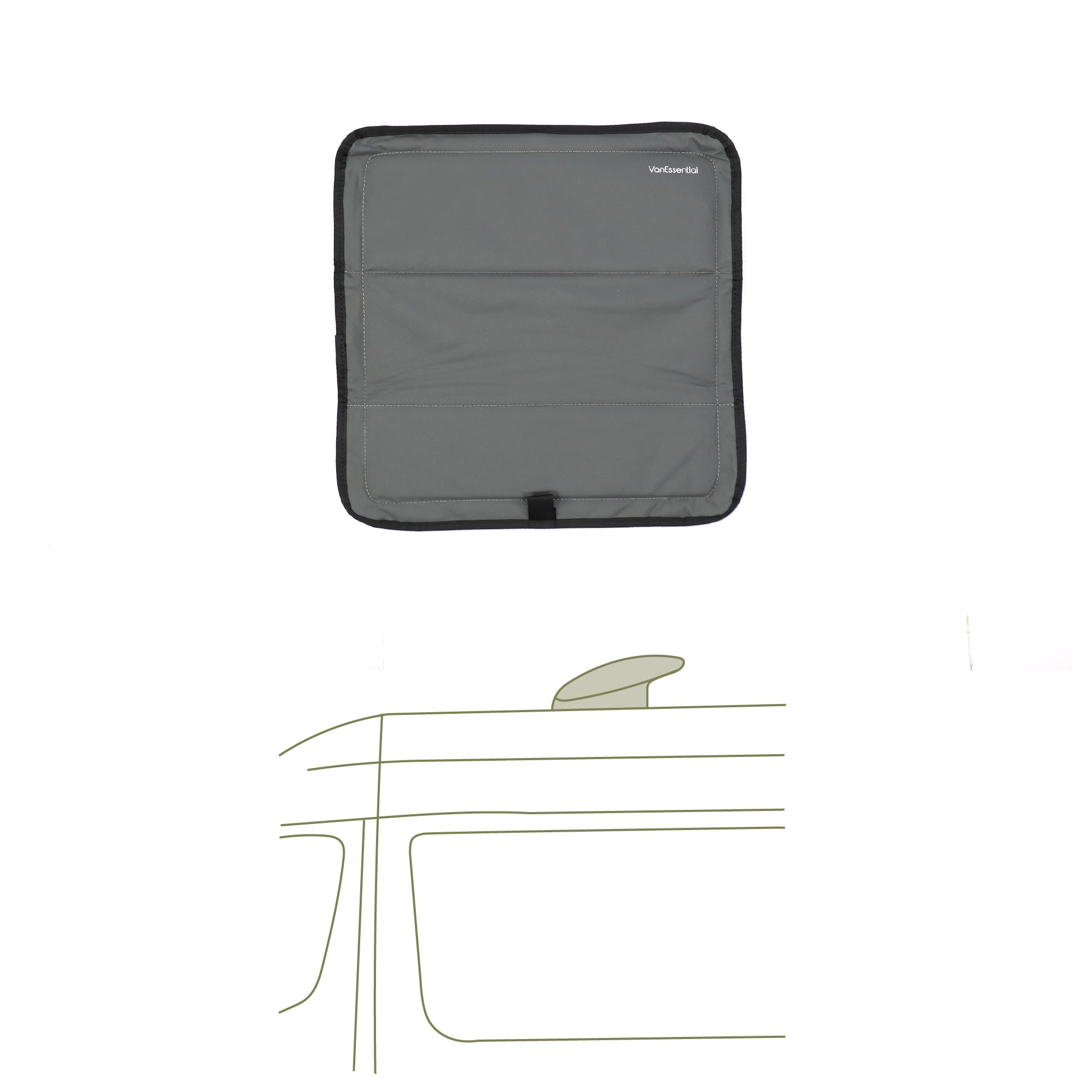 VanEssential Magnetic Insulated Roof Vent Sun Cover for MaxxAir Fan, Fantastic Fan 16.5" x 16.5" (CHARCOAL GRAY) Image