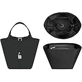 OAikor Silky Smooth Picotin 18 Bag Insert, Luxury Satin Fabric Picotin 18 Purse Organizer Insert with Zipper, Lightweight Soft Touch Bag Divider for Women's Hermes Picotin Bags Accessories(Black)