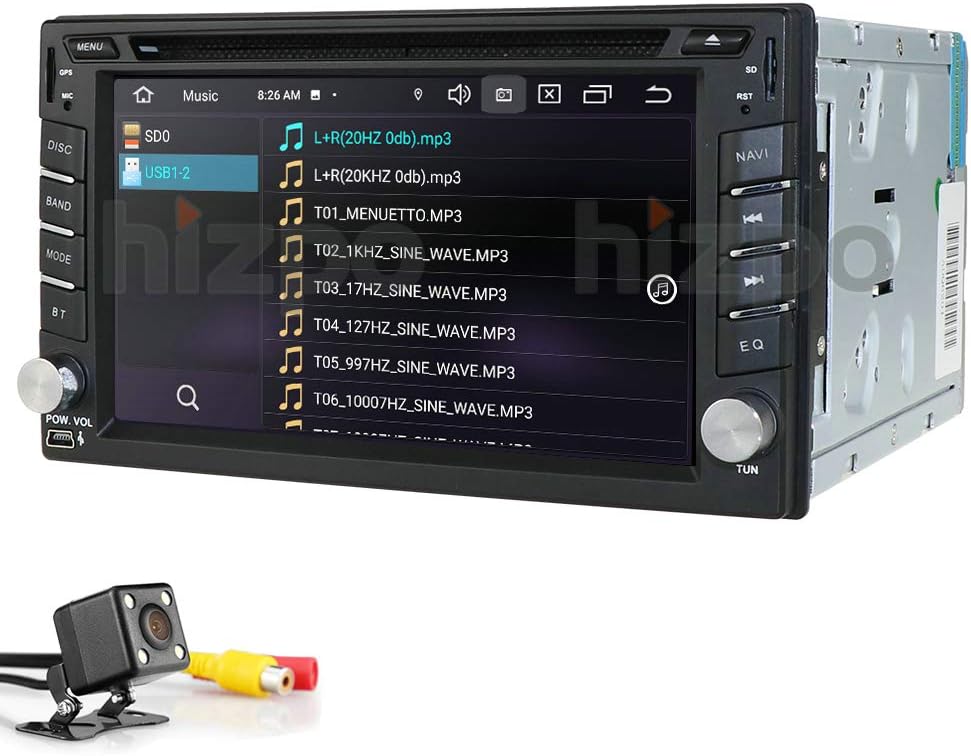 6.2 Inch Android 10 Double Din Car Stereo Supports Mirror-Link Steering Wheel Control SD USB WiFi Radio 4G OBD2 TPMS DVD Player