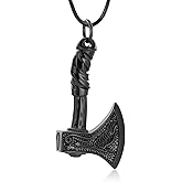 Thor Axe Cremation Jewelry for Ashes for Women Men Viking Jewelry Memorial Pendant Urn Necklace for Loved One Ashes Holder
