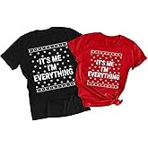 Christmas Couples Shirts His and Her Matching Christmas Shirt Family Xmas Pajamas Short Sleeve Tees Tops