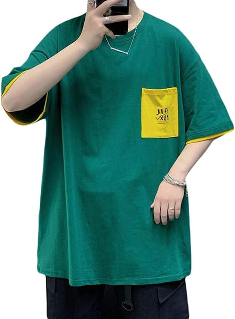 Amazon Shuming Tシャツ メンズ 半袖 おしゃれ カットソー 綿 ゆったり ポケット付き ティーシャツ ビッグシルエット カジュアル 夏服 Tシャツ ストリート 大きいサイズ Tシャツ カットソー 通販