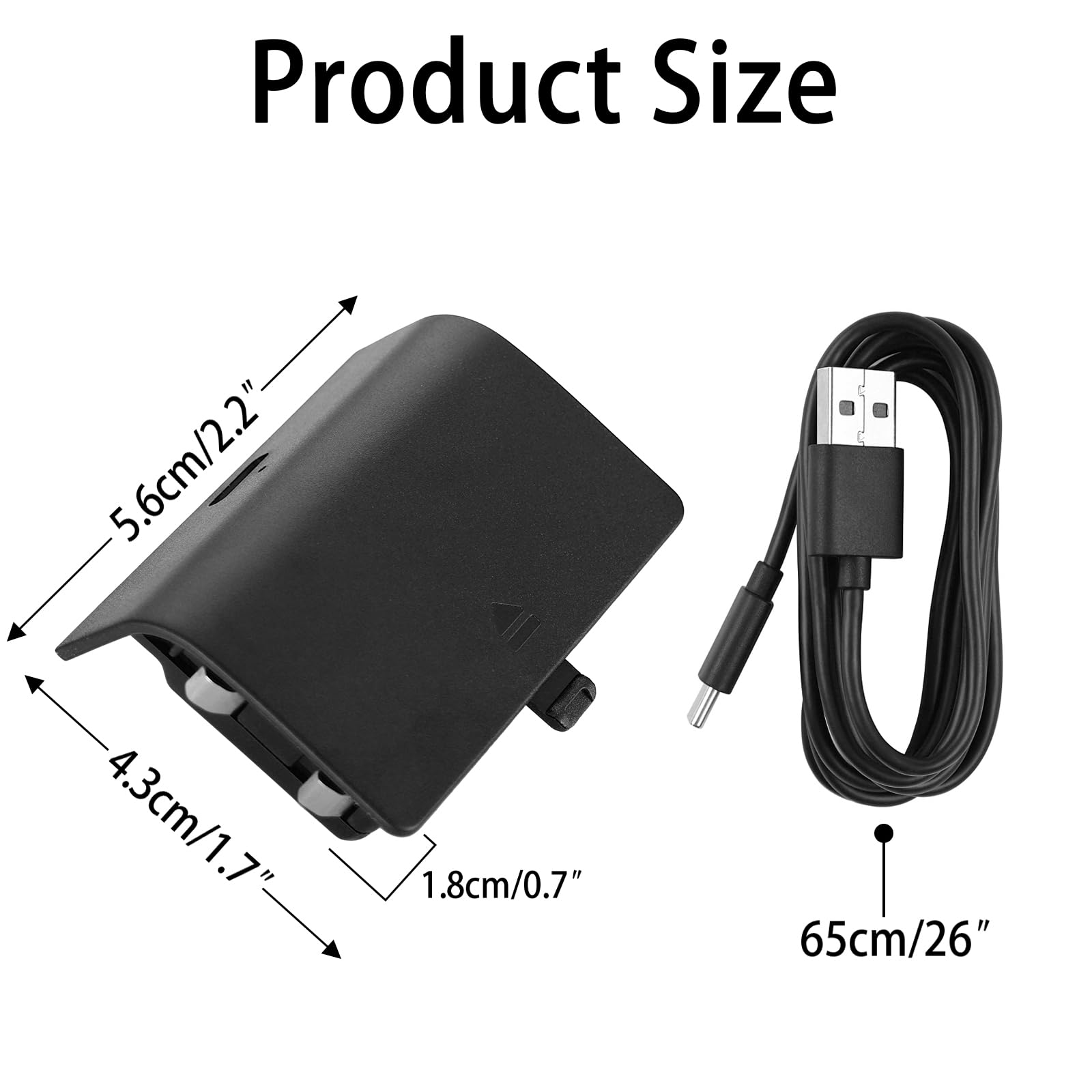1 Pack Rechargeable Controller Battery Pack for Xbox Series S/X, Upgraded 800 mAh Battery Pack with USB C Charging Cable and LED Indicator