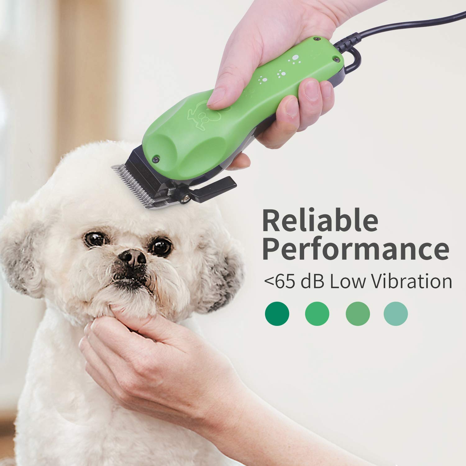 BESTBOMG Professional Electric Corded Dog Cat Trimmer Grooming Clipper Hair Removal Animal U-Clip Cordless Pet Grooming Clippers Set with Detachable Blade for All Coats with 4 Guide Combs Scissors