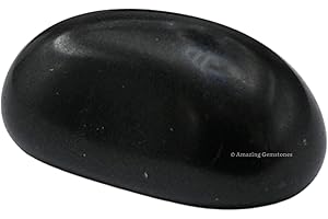 AMAZING GEMSTONE 1 oz Black Agate Crystal Tumbled Stones Polished Rocks - Natural Gem Stones for Healing - DIY Crystals for Protection
