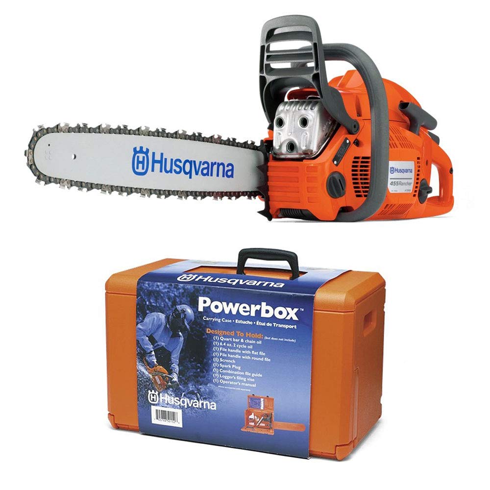 Husqvarna Powerbox 20 Inch Bar Protective Storage Carrying Box Chainsaw  CaseHusqvarna 455 Rancher 20" 55.5cc 3.5 HP Gas Powered Chain Saw X-Torq  Chainsaw