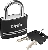 Diyife 40mm Small Aluminum Padlock with 2 Keys – Weatherproof Outdoor Lock