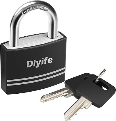 Diyife 40mm Small Aluminum Padlock with 2 Keys – Weatherproof Outdoor Lock
