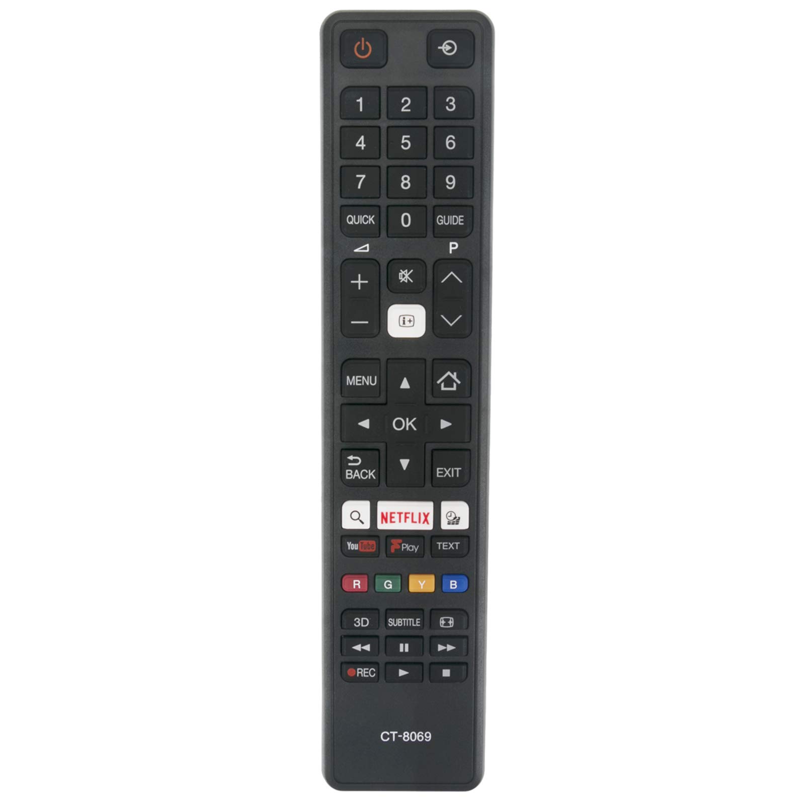VINABTY CT-8069 Replacement Remote Fit for Toshiba LED TV 32D3753DB 32L3753DB 32W3753DB 40L3653DB 43L3653DB 43L3753DB 43U6663DB 43U6763DB 55U6663DB 49L3753DB 43L3663DA 55U5766DB 32D3653DB 65V6763DB