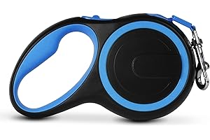 QUICDEER Retractable Dog Leash, Retractable Dog Leash for Small Dogs with Durable Webbing, 44lbs Capacity, ABS Material, 360° Tangle-Free, 16ft Length, Blue