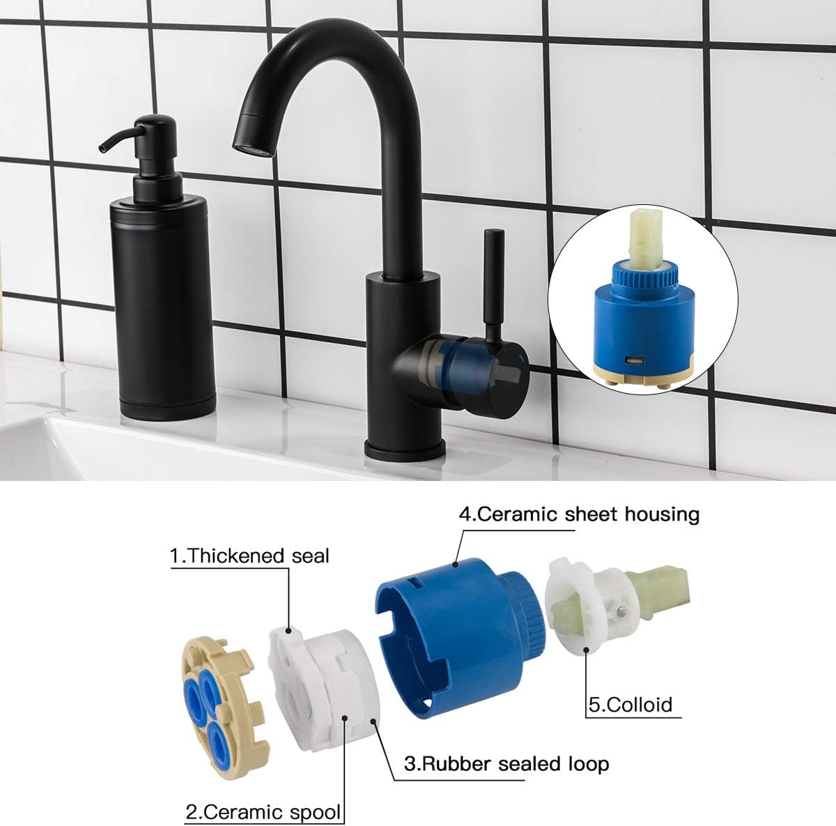 Bar Sink Faucet Matte Black GAPPO Bathroom Faucet Stainless Steel Farmhouse Lavatory Sink Faucet Mixer Small Kitchen Faucet - - 